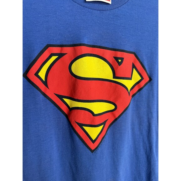REAL VINTAGE 1980s  Superman T-shirt Blue DC Universe Medium - Picture 2 of 7
